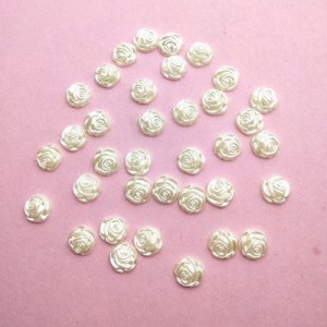 Бусины-половинки рифленые, цветочки, 1,0 см 10 шт/упак
