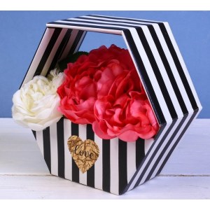 Коробка-сота для цветов «Черно-белый монохром», 230 × 200 мм
